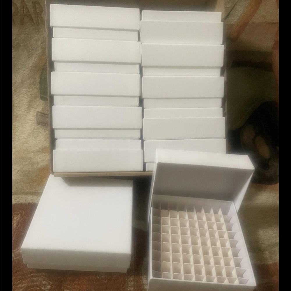 Lot of 9 Cryo Freezer 81 Vial Micro-tube Storage Boxes 5.25”x5.25”x2” NEW